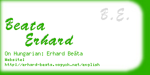 beata erhard business card